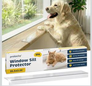 lot 4219 image: PROTECTO Window Sill Protector from Dogs 35.5 x 2.25 Clear Window Guards from Cats Scratching, Chewing & Clawing  Keep Your Sills Smooth & Paws Safe  Ultra Strong Window Sill Cover Protection