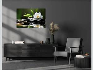 lot 4220 image: Lotus Flower Wall Art Inspirational Canvas Prints Inhale Exhale Yoga Quotes Poster Positive Relax Prints Pictures for Zen Office Wall Decor Framed Artwork Ready to Hang (12.00 x 16.00)