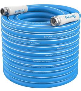lot 4221 image: Kink Free Garden hose 100 ft, Heavy Duty Water HoseDrinking Water Safe, Flexible Lightweight Hybrid Polymer, 58 ID, 600 PSI, Leak-Free, Aluminum 34 GHT Connectors
