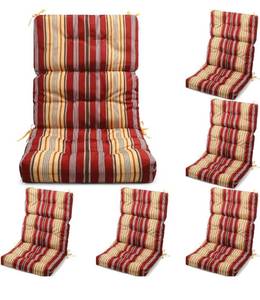 lot 4227 image: Suzile 6 Pcs Outdoor High Chair Cushion Waterproof Patio Seat Back Cushion 21 x 44 x 3(H)  Rocking Chair Cushion Cover Thickened Patio Chair Pad for Indoor Outdoor Patio Garden (Bright Color)