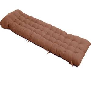 lot 4241 image: Patio Garden Indoor Outdoor Thickened Recliner Portable Sustainable Sun Lounger Cushion, Window Seat Mattress Sun Long Bench Cushion with Ties,(Coffee)
