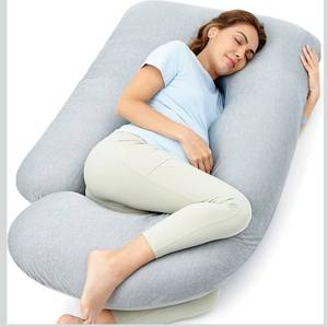 lot 4611 image: Momcozy Pregnancy Pillows with Cooling Cover, U-Shaped Full Body Maternity Pillow for Side Sleepers 57 Inch - Support for Back, Hip, Belly, Legs for Pregnant Women