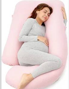 lot 4616 image: Momcozy Pregnancy Pillows for Sleeping, U Shaped Full Body Maternity Pillow for Side Sleeping - Support for Back, Legs, Belly, HIPS, 57 Inch, Pink