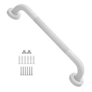 lot 4623 image: 20 Inch Anti Slip Shower Grab Bar Oil Rubbed White 1.25 Diameter,Munzong Bathroom Grab Bar, Knurled Bathroom Balance Bar,Safety Hand Rail Support Handicap Elderly Senior Assist Bath Handle