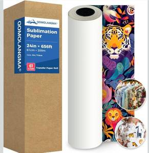 lot 4631 image: 24in x 656ft Dye Sublimation Transfer Paper Roll 3 in Core 61gsm Heat Transfer Paper for Heat Press Transfer Printing