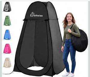 lot 4634 image: Wolfwise Pop Up Shower Tent for Camping Essentials, Portable Instant Changing Tent with Ventilation Window & Carry Bag, Privacy Dressing Room Bathroom Toilet for Beach, Outdoor, Spacious
