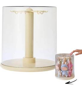 lot 4739 image: Transparent 360° Rotating Display Stand for Plush Dolls Keychains& Collectibles - All-Round Display, Dust-Proof Storage Box with Cover, No Installation Required(No Doll)