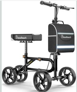 lot 4740 image: Economy Knee Scooter Steerable Knee Walker for Foot Injuries Compact Crutch Alternative with Dual Braking System (Black)
