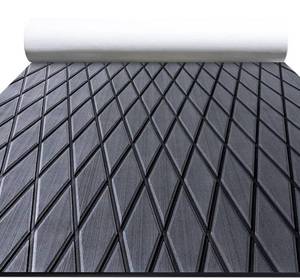 lot 4749 image: Boat Flooring EVA Foam Boat Decking Marine Mat Non-Slip Self-Adhesive Flooring Sheet for Motorboat Jon Boats Bass Boat Kayak RV Floor, 94.5x 47.2, Dark Grey with Black Lines