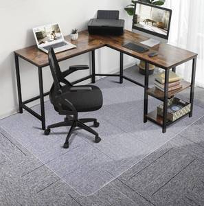 lot 4751 image: Chair Mat for Carpet, 36 x 48 Office Chair Mat for Carpeted Floors, Heavy Duty Vinyl Floor Mat with Grips, Floor Protector Computer Desk Mat for Home Office (Clear)