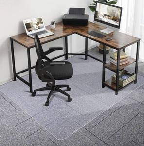 lot 4752 image: Chair Mat for Carpet, 36 x 48 Office Chair Mat for Carpeted Floors, Heavy Duty Vinyl Floor Mat with Grips, Floor Protector Computer Desk Mat for Home Office (Clear)