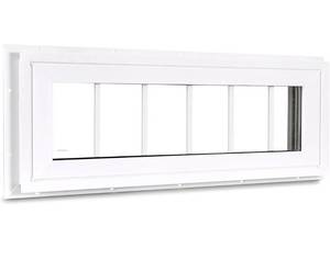lot 4756 image: Vinyl Transom Window, 10 x 36 Double Pane Household Fixed Window with Grids and Tempered Glass for House, Above Doors, Garage, Hallways(White