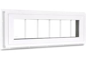 lot 4758 image: Vinyl Transom Window, 10 x 36 Double Pane Household Fixed Window with Grids and Tempered Glass for House, Above Doors, Garage, Hallways(White