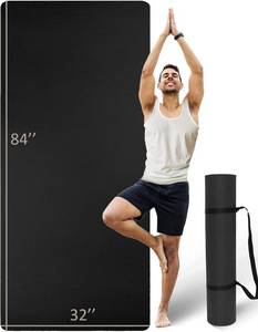 lot 4762 image: Extra Long & Wide Thick Yoga Mat for Tall Men & Women, 84 x 32 x 7mm Oversized Yoga Mat Double-Sided Non Slip, Pro TPE Yoga Mats with Strap