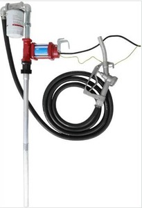 lot 764 image: Poxurio 12VDC 15GPM Gasoline Fuel Transfer Pump DC with Nozzle Kit and Particulate Filter For Gas Diesel Kerosene Red