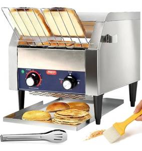 lot 4776 image: JOHAKYU Commercial Conveyor Toaster, 300 SlicesHour Heavy Duty Stainless Steel Toaster for Buns, Bagels & Bread, Restaurant Grade with Cleaning Accessories