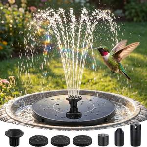 lot 4819 image: Solar Fountain for Bird Bath, 2026 Upgrade Solar Bird Bath Fountain with 7 Nozzle, 4 Fixed Pipe, Outdoor Standing Floating 1.4W Solar Powered Water Pump Fountain for Garden, Ponds, Pool, Tank (6.3 In)