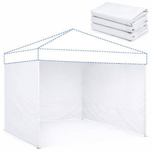 lot 4831 image: KPROE 10x10 Canopy Tent Sidewalls Heavy Duty 300D Oxford Waterproof Pop Up Canopy Walls with Zipper &amp Sidewalls Only Frame NOT Included (White 3PCS)
