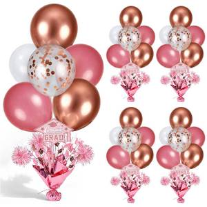 lot 4832 image: 4 PCS Graduation Centerpieces for Tables Balloons Stand Holder Kit College Graduation Decorations 2026 Metallic Glitter Foil Balloon for Graduation Party Decorations Prom Send off Party Decor