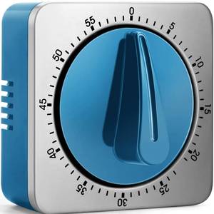 lot 4839 image: Kitchen Timers for Cooking, Chef Cooking Timer Clock with Loud Alarm,100% Mechanical Desk Timer - No Batteries Required -Magnetic Back, Exquisite Stainless Steel Body -Countdown Reminder Magnetic-Blue