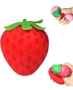 lot 4864 image: Strawberry Squishy,Squeezable Strawberry Toy, Upgrade Fruit Squishies,Realistic Strawberry Stress Ball,Party Favor Slow Rise Pressure Release Toy 2 Pack