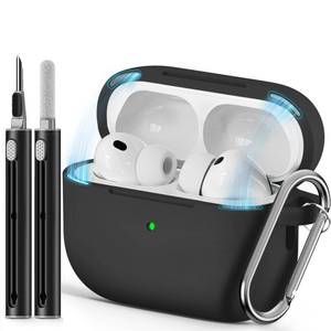 lot 4878 image: Ljusmicker for AirPods Pro 3 Case 2025 with Cleaner Kit,Soft Silicone Protective Cover for Apple AirPods Pro 3rd Generation Cases for Women Men,for AirPod Pro 3 Cover with Keychain-Magnetic Black