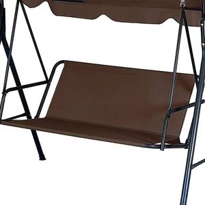 lot 4883 image: Outdoor Patio Swing Seat Covers - 3 Seater, 600D Oxford Waterproof Fabric, Porch Swing Chair Cushion Covers (Coffee, 58.3x19.5x19.5inches)