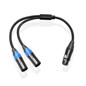 lot 4893 image: Smithok XLR Splitter Cable,Female to Dual Male Y Cable (XLR Splitter 1 Female to 2 Male),Balanced Microphone Splitter Cord Audio Adaptor - 1.6ft 0.5m