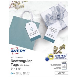 lot 4902 image: Avery Blank Printer-Compatible Tags - White (96Pack)