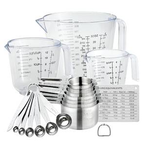 lot 4908 image: 20PCS Measuring Cups and Spoons Set, Mituer Stainless Steel Nesting Kitchen Cooking Baking Measuring Set for Dry and Liquid Ingredients