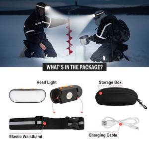 lot 4927 image: BIKACU Running Light Rechargeable 500 Lumens 5 Modes Running Lights for Runners with Red Light, Used as a ChestWaist Lamp, IPX5 Waterproof Reflective Headlamp Flashlight for Night Safety