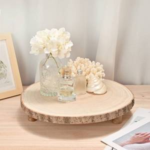 lot 4934 image: WILLOWDALE Wood Cake Stand for Dessert Table, Fit for 11 Inches Cake, Wedding Cake Stand Farmhouse Serving Tray for Party, Wood Slice Round Cake Holder Rustic Decor Table Centerpieces for Dining Room