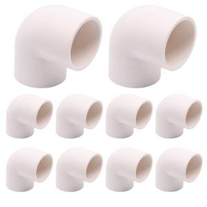 lot 4957 image: SWZHAI 10 Pack 1 90 Degree PVC Elbow Pipe Fittings, 2 Way Right Angle PVC Pipe Fittings for DIY Shelves Garden, Furniture Build Grade SCH40 (Socket x Socket)