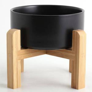 lot 4966 image: Petygooing Black ElevatedRaised Ceramic Dog Bowl for Small Breeds, Dog Food Water Dish with Stand,Pet Feeding Bowl with Anti Slip Rubber for Cats and Small Dogs Puppy 13.5 OZ (5.1In  1.7 Cups)