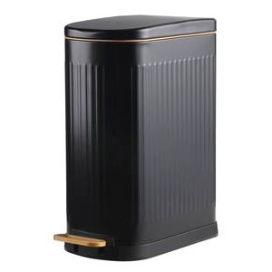 lot 4970 image: SYNCVIBE Slim Bathroom Trash Can with Lid Stainless Steel Garbage Can Soft Close Step Trash Bin with Removable Inner Bucket for Bedroom, Office, Kitchen (Matt Black, 3.5 Gallons)