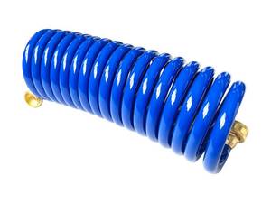 lot 4978 image: SANFU PU Recoil Garden Water Hose 38ID(9.5 x 12.7mm) x 15ft Premium with 34Inch Brass Fittings Retractable, Outdoor Patio Hose Marine&Boat, Blue(15)