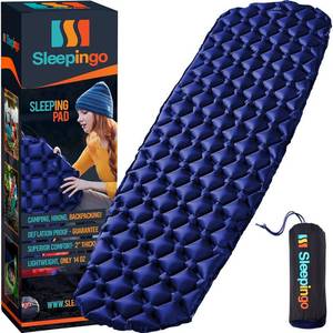 lot 4982 image: Sleepingo Inflatable Mat - Ultralight Sleeping Pad for Campings and Backpackings - Compact Air Mattress - Mats with Tear-Resistant Ripstop Nylon - Lightweight, Portable - 73.5 x 21.5 - Blue