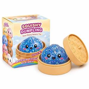 lot 4987 image: Glitter Dumpling Squishy - Soft TPR Bao Bun Squeeze Toy with Sparkly Filling
