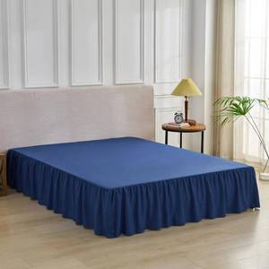 lot 4995 image: Bed Skirt Queen Size Ruffled Bed Skirt with Split Corners, Queen Bed Skirts 12 Inch Drop, Queen Size Bed Skirting with Platform, 12 Queen, Navy Blue
