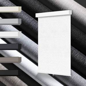 lot 5557 image: Blindify 100% Blackout Roller Shades, Free-Stop Cordless Roller Blinds for Windows, Thermal Insulated Linen Fabric Window Shades UV Protection for Home, Door, White, 31 W x 72 H