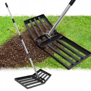 lot 5592 image: Dabormi Lawn Leveling Rake 36x10 Inch Angled Design Ground Leveler for Yard
