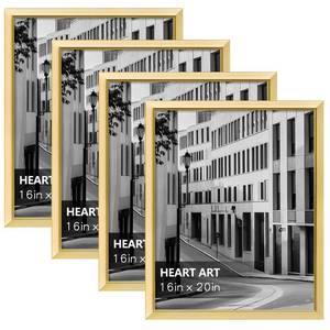 lot 5597 image: HEART ART 16x20 Frames Set of 4,Picture Frames 16x20 For Posters Without Mat,Wall Gallery Photo Frame,Gold