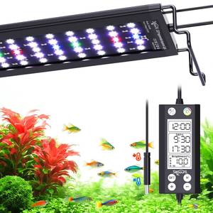 lot 5608 image: SEAOURA Aquarium LED Light with Thermometer, 24-30in Full Spectrum Lights for Fish Tank, 247 Programmable with Power Off Memory, WRGB Custom, 20 Level Dimmable Brightness for Freshwater Aquariums