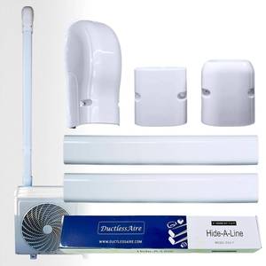 lot 5613 image: DuctlessAire - Mini Split Line Set Cover Kit - Paintable Mini Split Cover for Air Conditioner & Mini Split ACHeating System - Durable Protection - Ideal for Indoor & Outdoor Use (White, 3 x 7.5 ft)