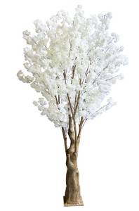 lot 5622 image: 7FT Artificial Cherry Blossom Tree, White Faux Flower Tree for Home, Office, Wedding, Party & Outdoor Decor