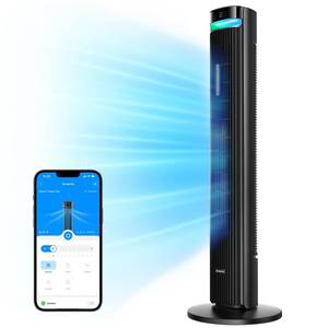 lot 5625 image: GoveeLife 42 Tower Fan for Bedroom, Smart Floor Fans with 150° Adjustable Oscillating, APP & Voice Control, 5 Modes 12 Speeds up to 26fts, 24H Timer, 27dB Quiet Fan for Cooling Home Office Black