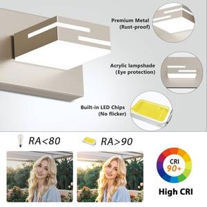 lot 5650 image: LKHF LED Modern Bathroom Vanity Light Fixtures, Dimmable Brushed Nickel Vanity Lights for Bathroom Lighting Fixtures Over Mirror, with 360° Rotatable Acrylic Heads 3-Light 22-inch (Cool White 6000K)
