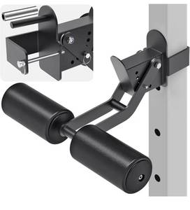 lot 5667 image: Kipika Nordic Hamstring Curl Squat Rack Attachment for Power Rack with 58 or 1 Hole - Adjustable Leg Hold Down Attachment with Premium Leather Surface