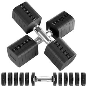 lot 5688 image: Hezeyferg 30.8LB Adjustable Dumbbell Set, Each Adjustable Weight Dumbbell with 6 Levels 4.46.68.81113.215.4lb, Hand Weights Set for MenWomen Home Gym Exercise Workout (Black)