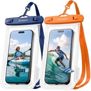 lot 5730 image: Rynapac IPX8 Waterproof Phone Pouch - 8.5in, 2 Pack Waterproof Phone Case for iPhone 17 16 15 Pro Max, Galaxy S26 S25 Ultra, Cellphone Dry Bag with Lanyard for Beach Vacation Travel Cruise Essentials